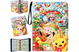 KMCIA Card Binder for Pokemon Cards, 9-Pockets Trading Card Holder Fits 900 Cards with 50 Removable Sleeves, TCG Card Binders Card Storage Album Cards Collection Carrying Case for Kids Boys & Girls