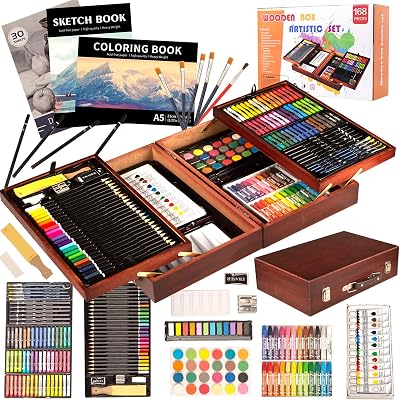 KINSPORY 168 PCS Art Set for Kids Deluxe Case Gift Teens Boys Girls
