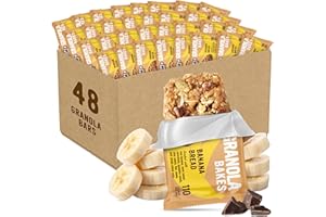 Cooper Street Banana Bread Granola Bakes (48 Count) – Individually Wrapped Soft and Chewy Granola Bars Bulk – Dairy, Soy, Peanut and Tree Nut Free - Perfect As Healthy Bulk Office or Classroom Snacks