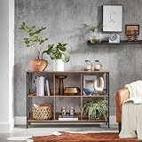 VASAGLE Industrial Bookshelf 6 Compartments Rustic Brown Black 120x33x80 cm view 2