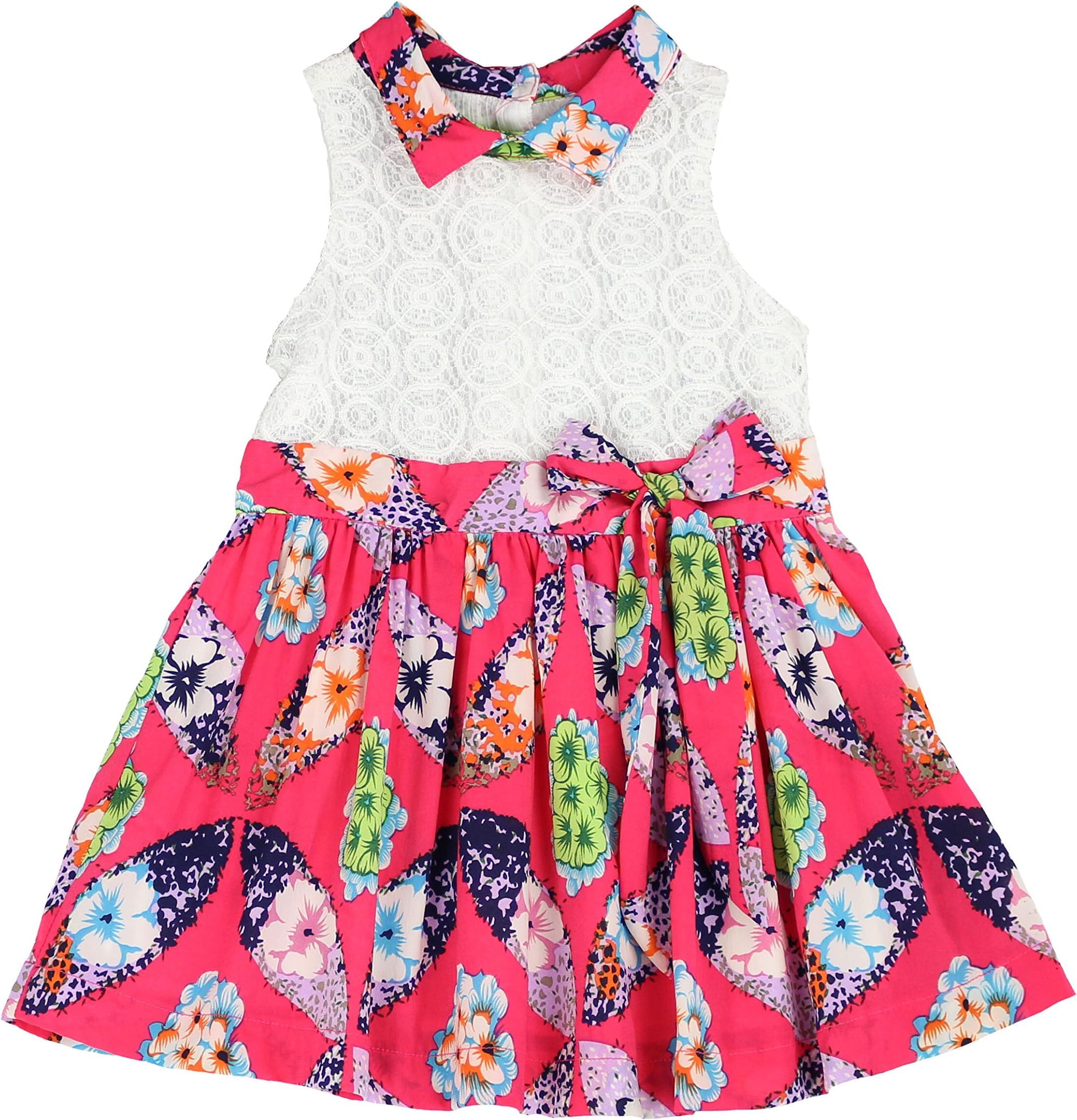 LELE VINTAGE - Toddlers and Girls (2T -7/8) Sleeveless Printed Collar Day Dress