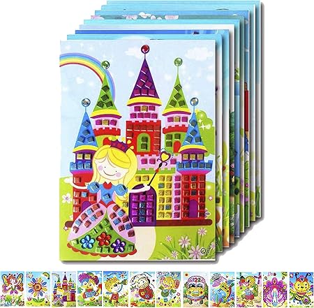 Amazon Due Gattini ドゥエガッティーニ シール 子供 幼児 モザイクシール ステッカー キューブ 教材 子ども 集中力をつける 12枚セット 24枚セット 36枚セット 同柄10枚セット 12枚バリエーションセット シール ステッカー おもちゃ