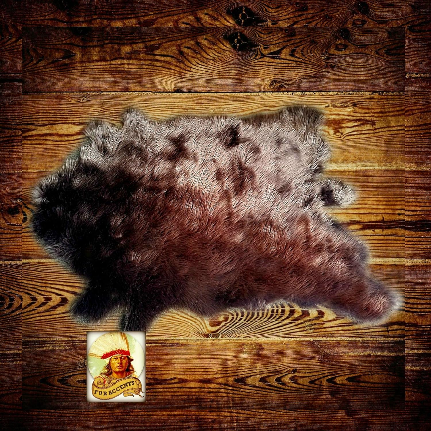 FUR ACCENTS Shag Brown Faux Fur Deer Skin Pelt Rug/Fake