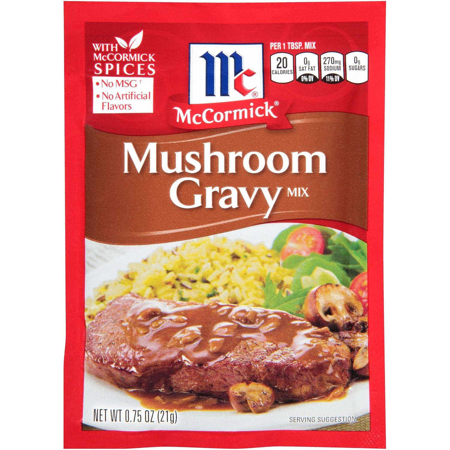Amazon Com Mccormick Mushroom Gravy Mix 0 75 Oz Grocery Gourmet Food