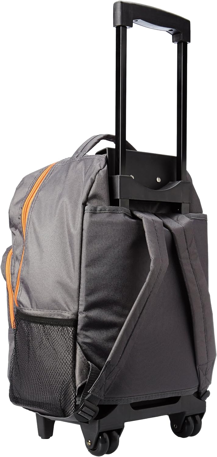  | Rockland Double Handle Rolling Backpack, Charcoal, 17-Inch | Kids' Backpacks