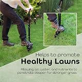DIVCHI Lawn Aerator Manual Heavy Duty With 4 Hollow Tines Long T-Handle view 3