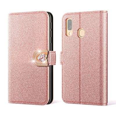Rose Gold Flip Wallet Case for Samsung Galaxy A40 Dominican