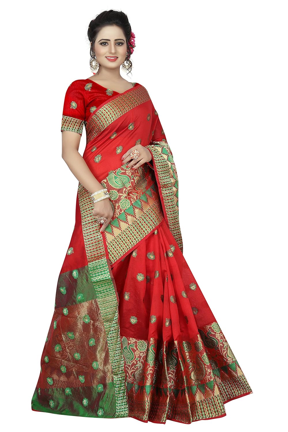 shiroya brothers women's cotton saree with blouse piece