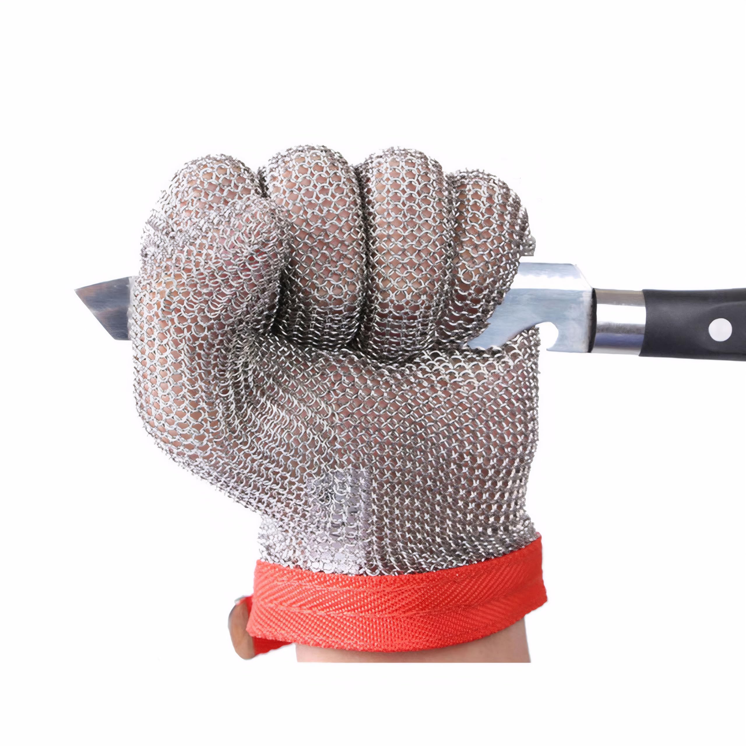 ThreeH Stainless Steel Gloves Mesh Cut Proof Stab Resistant Gloves for Cutting Slicing Working GL08 M(One Piece)