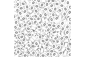 Auvoau 300Pcs Letter Beads O 4X7mm White Alphabet Beads Acrylic Round Shape Loose Beads for Name Bracelets Necklaces Key Chains DIY Jewelry Making (O)