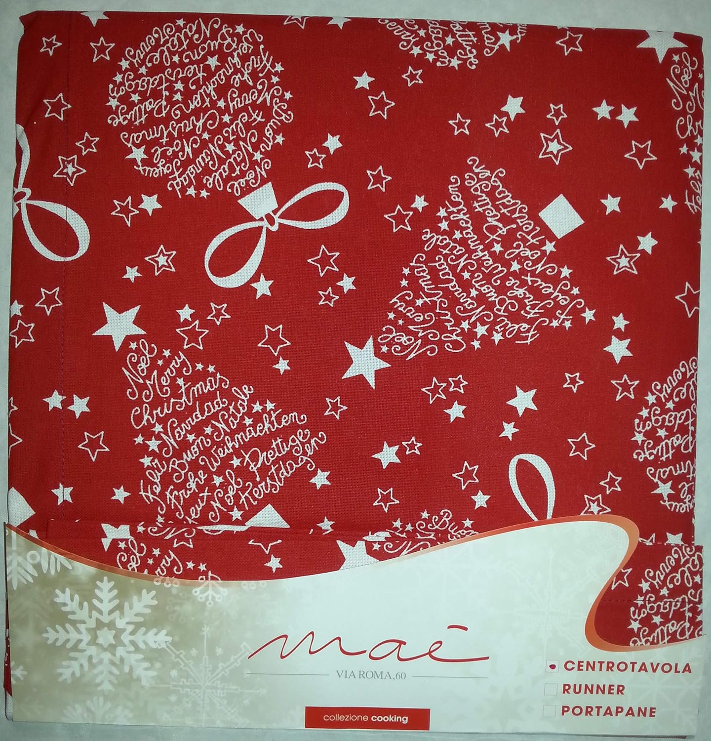 Centrotavola Natalizi Roma.Mae Centrotavola Natale Rosso Natalizio 90x90 Amazon It Casa E Cucina