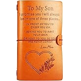 Son Journal Gift from Mom-Son Graduation Gift-Son Birthday Gift-Son Christmas Gift-Son Going Away Gift-Son Leaving Gift-Refillable Photo Diary Notebook Gift for Son