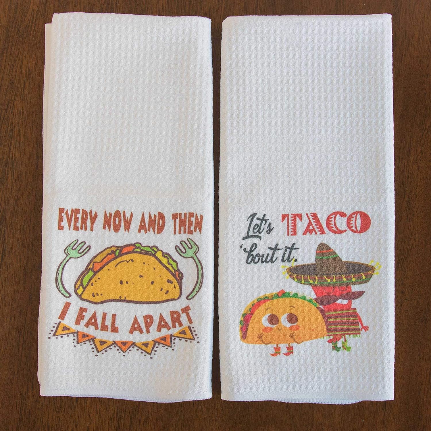 Funny Kitchen Towels, Food Pun Dish Cloth Gift for Taco