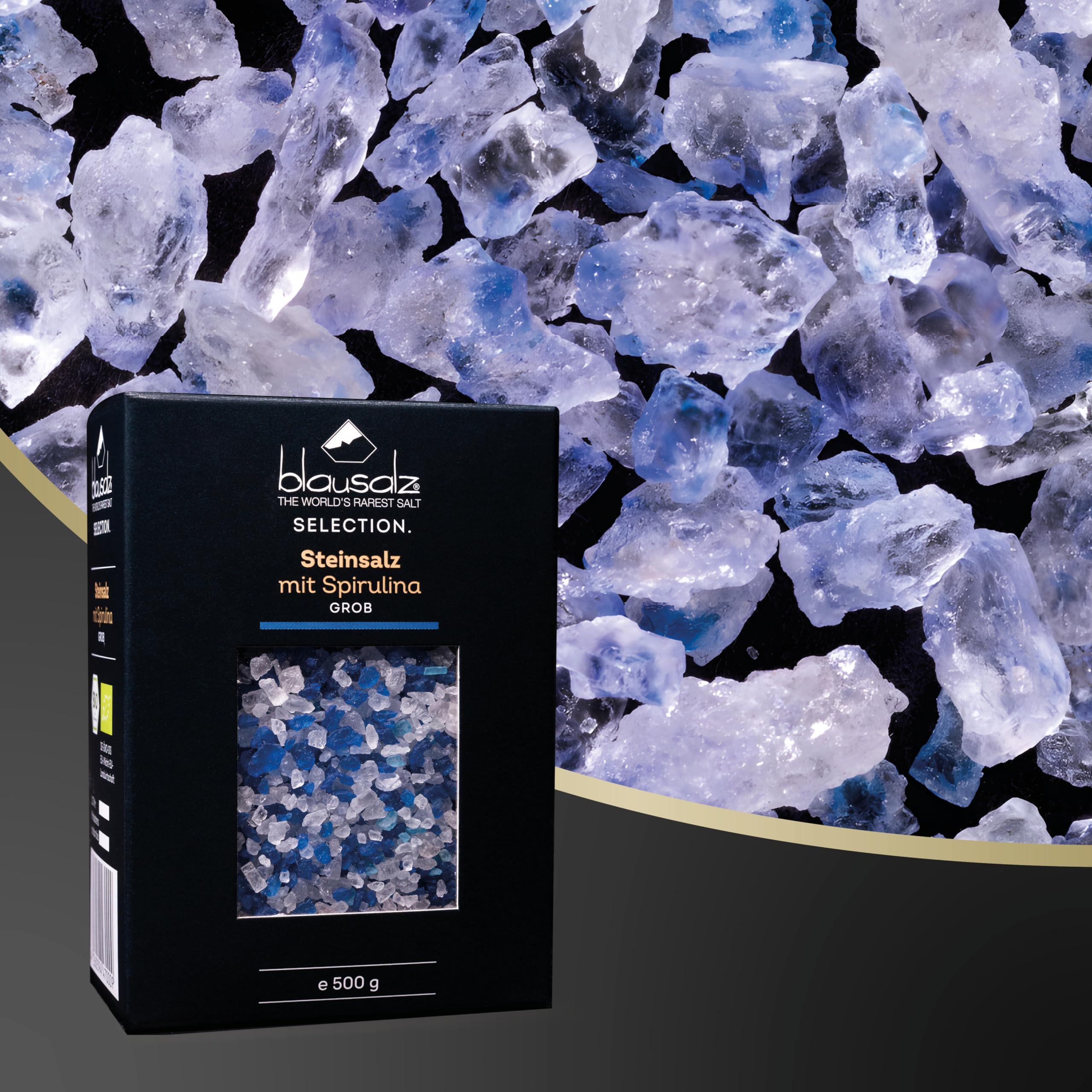 Blausalz Gourmet - 500 g - grobes Salz zum Würzen und Verfeinern – blaues Steinsalz aus Deutschland 2