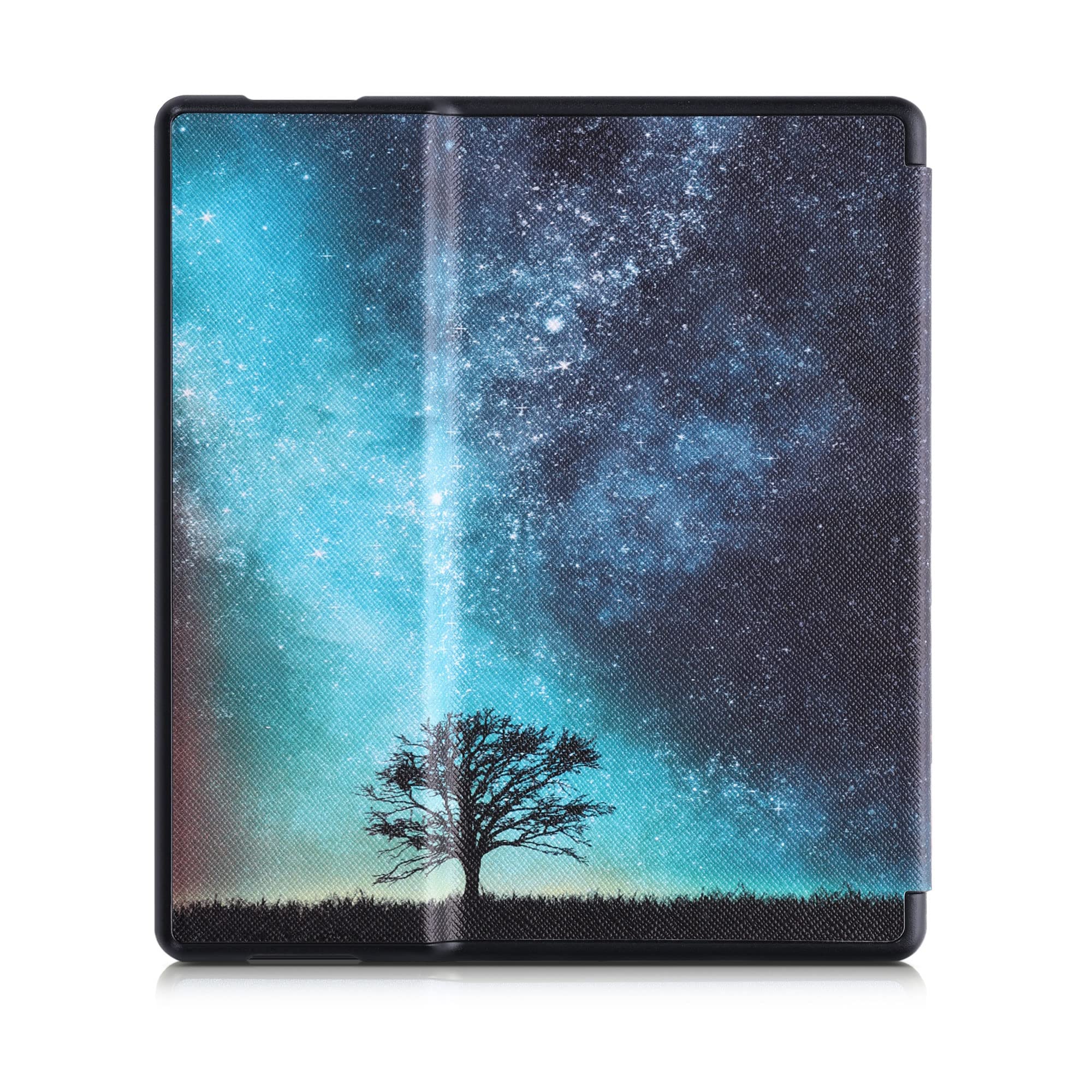 kwmobile Case Compatible with Amazon Kindle Oasis 10. Generation Case - eReader Cover - Cosmic Nature Blue/Grey/Black