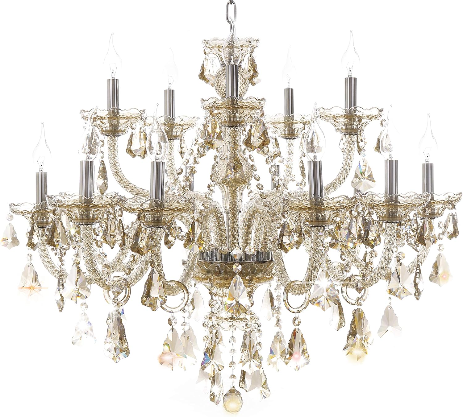 Generic Island Lights Crystals Chandelier 15 Lights Ceiling Fixtures Color Cognac ¡­: Home Improvement