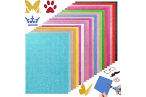 A4 Glitter Cardstock 20 Sheets, 20 Colours 250gsm Sparkle Paper No Shed Glitter Card for Card Making Kids Crafts Party Decor 