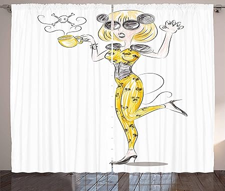 Lady Gaga Decor Curtains By Ambesonne Hand Drawn Lady Gaga In