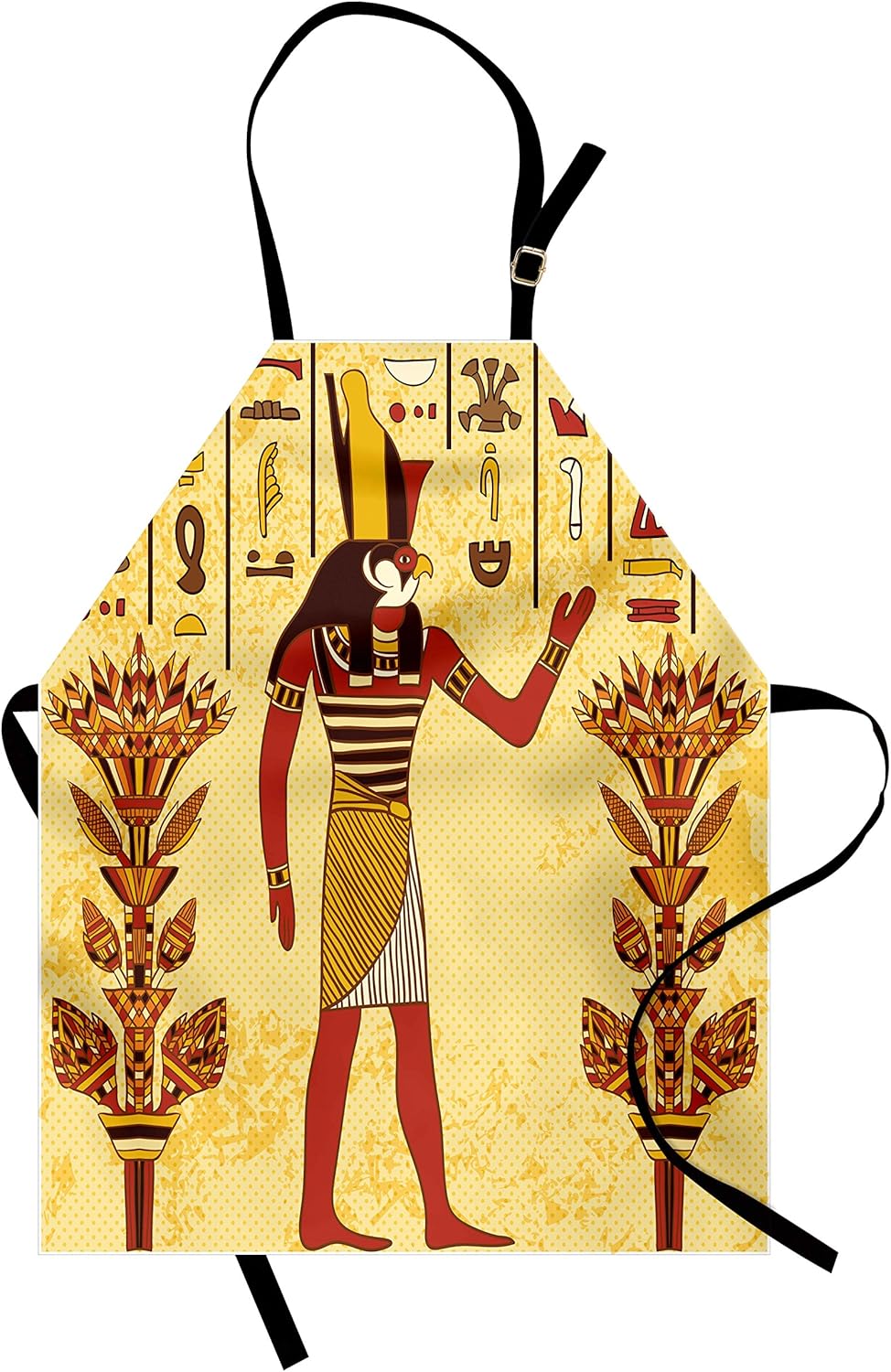 Ambesonne Ethnic Apron, Egyptian Hieroglyph with Symbolic