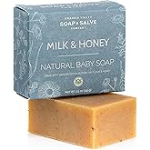 Chagrin Valley Soap & Salve Baby Shampoo Baby Soap Bar from Oat, Honey & Goat Milk - Unscented & Moisturizing - For Babies Sensitive Dry Skin & Eczema - 3.5 oz Shampoo Bar & Organic Body Wash