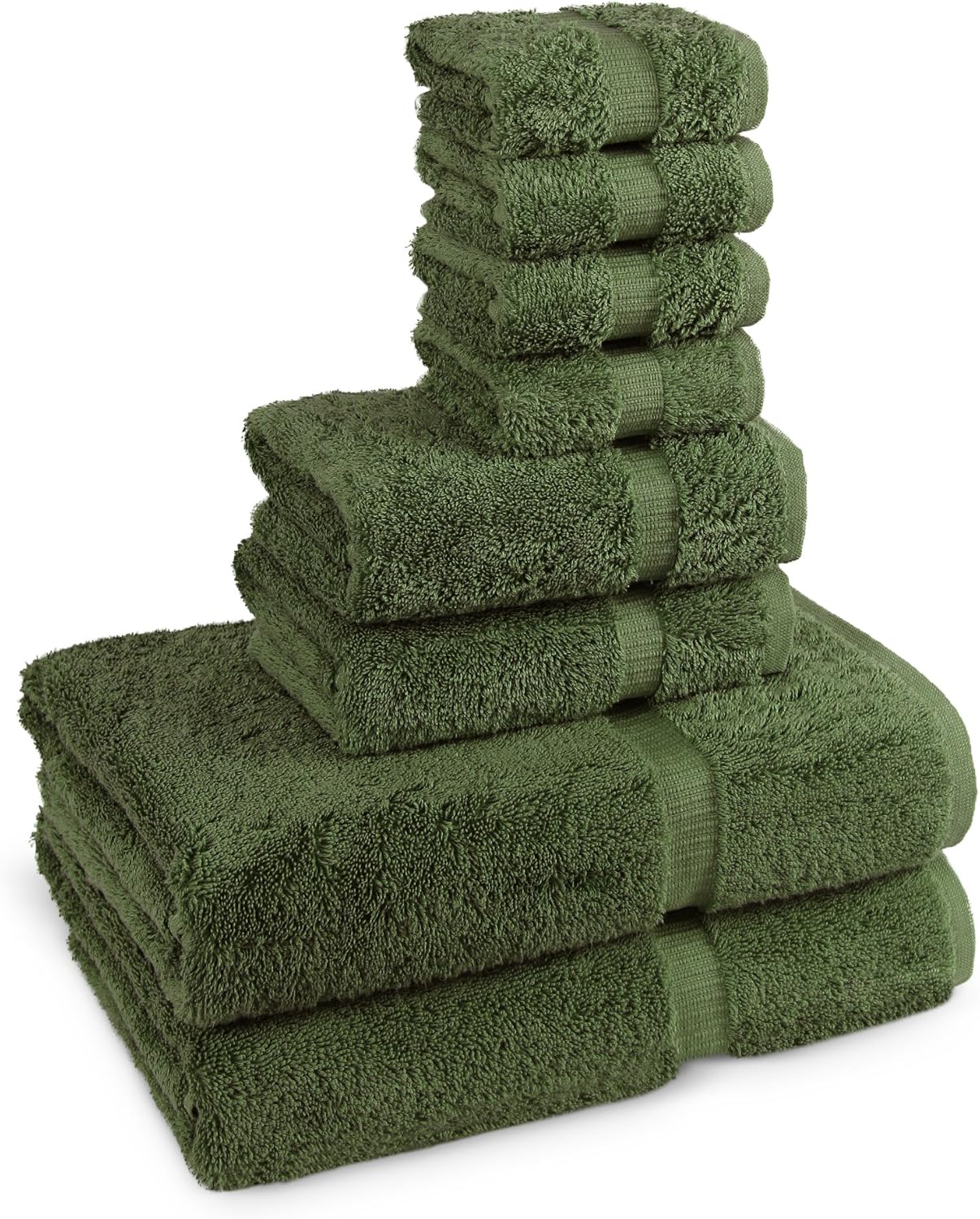 TURKUOISE TURKISH TOWEL 8 Piece Turkish Luxury Turkish Cotton Towel Set - Eco Friendly, 2 Bath Towels, 2 Hand Towels, 4 Wash Clothes (White): Home & Kitchen