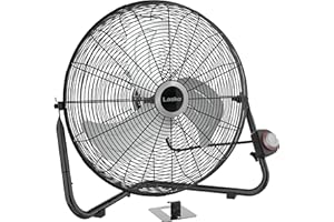 Lasko 20" Black High Velocity Wall Mount Fan with Pivoting Head - 3 Speeds, Ideal Wall Mount Fan or Floor Fans for Home, Garage, Attic, 2264QM
