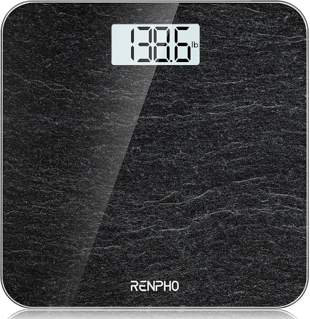 RENPHO Digital Bathroom Scale Marble with 4 Sensors 0.1lb 0.05kg LED