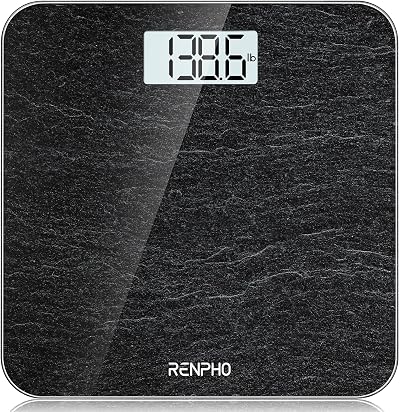 RENPHO Digital Bathroom Scale Marble with 4 Sensors 0.1lb 0.05kg LED
