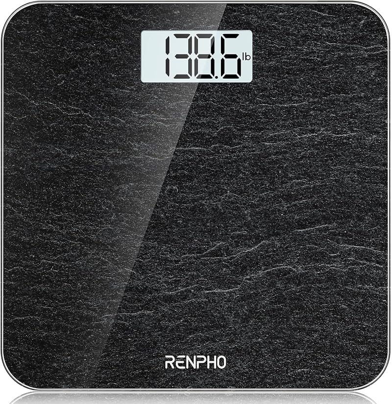 RENPHO Digital Bathroom Scale Marble with 4 Sensors 0.1lb 0.05kg LED