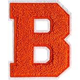 GROZON 4.5" Orange Chenille Letter Patch - Iron On Embroidered Varsity Letterman Large Patch for Jackets, Hats, Jeans, Bags, Sportswear (1PC)