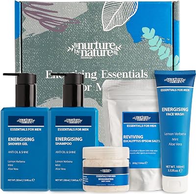 Nurture by Nature Men's Body Care Gift Set 5pc Energizing Body Wash Shampoo