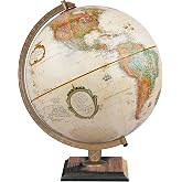 Replogle World Classic Globe, 12" Desktop World Globe For Home or Office Desk Decor, Raised Relief, Up-to-date Cartography, Made in the USA, Antique