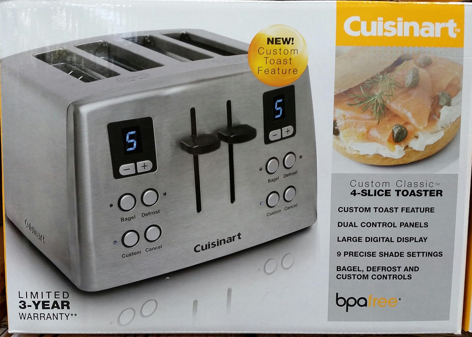 Cuisinart Custom Classic 4 Slice Toaster with Digital Display and