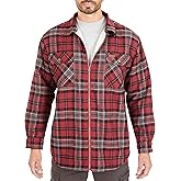Smith's Workwear Mens Zip-Front Sherpa-Lined Flannel Shirt JacketJacket