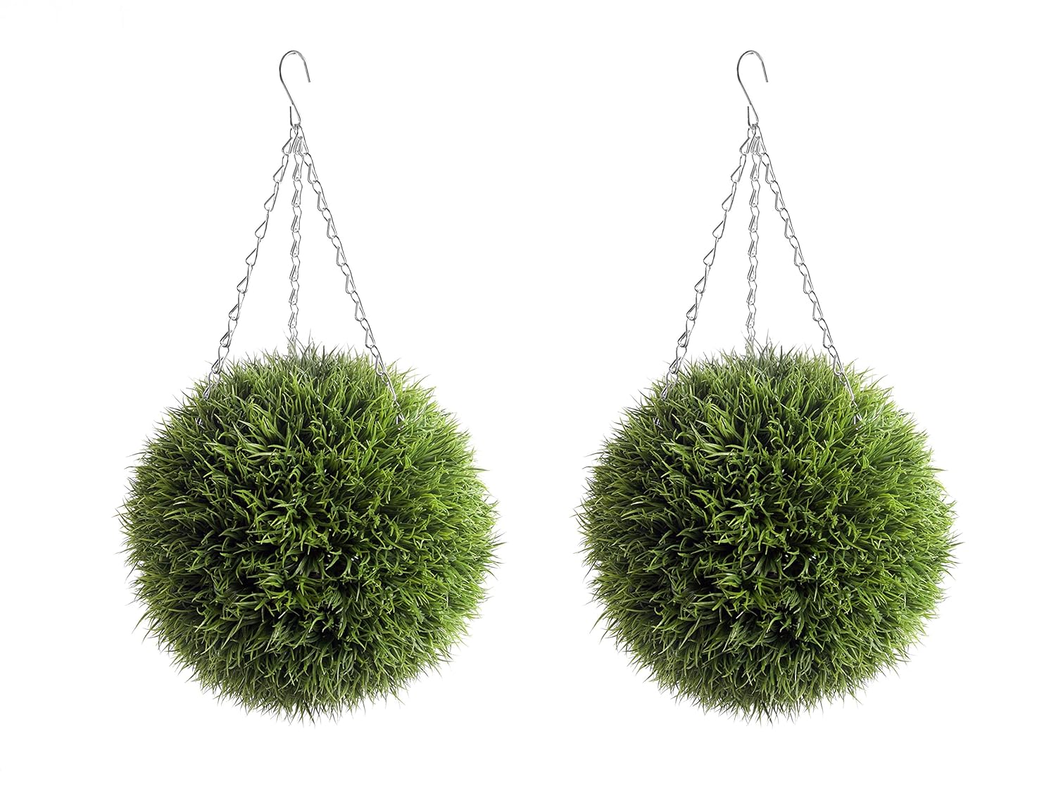 Best Artificial 2 28cm Green Lush Long Leaf Grass Topiary Balls Amazon