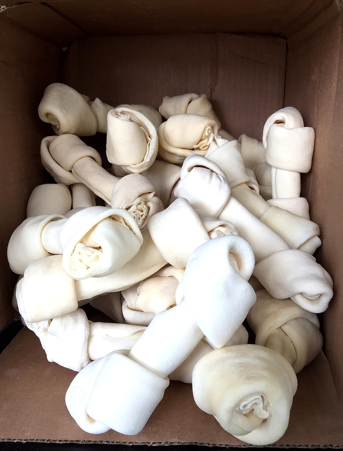 Rawhide Bones 67" 100 Natural Beef hide chew Bones in Bulk From 123