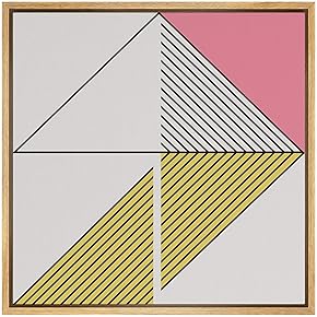 SIGNWIN Framed Canvas Wall Art Pink, Gold and...