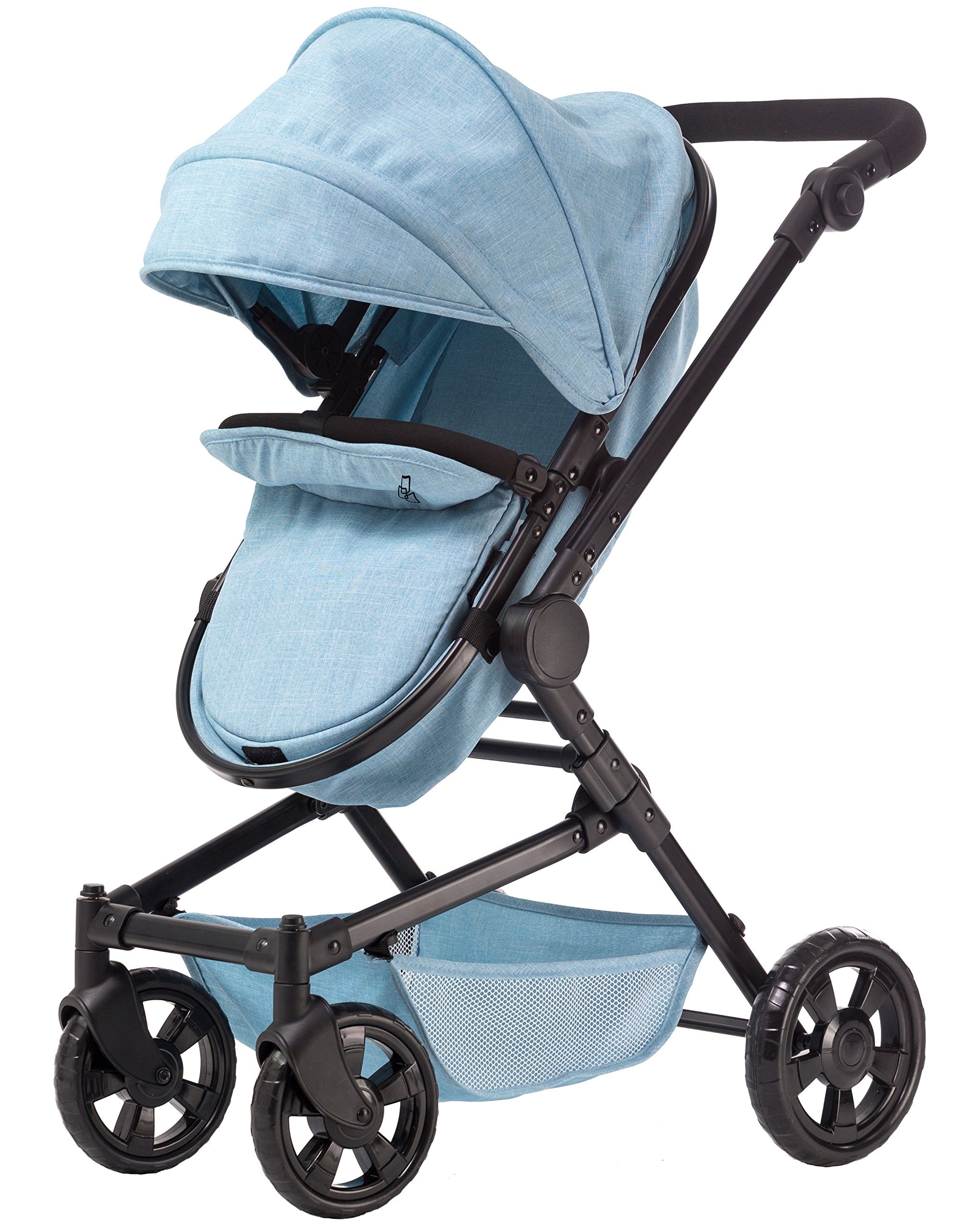 TRIOKID 2 in 1 Deluxe Baby Doll Stroller Sportline X1 Blueberry Blue