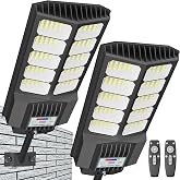 Vzyhik New 6500W Solar Street Lights Outdoor Waterproof - Commercial Outdoor Solar Light, 200pcs High Brightness LEDs, Solar Parking Lot Lights Dusk to Dawn for Yard Garden with Motion Sensor - 2 Pack