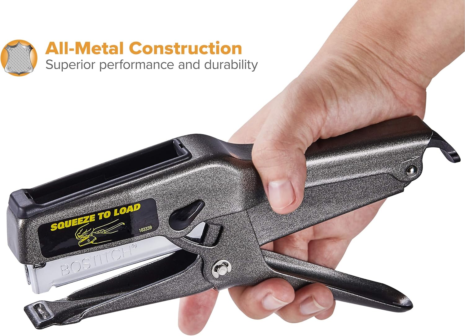 Bostitch Office B8 Heavy Duty 45 Sheet Plier Stapler, Full-Strip, Black (02245) : Heavy Duty Desk Staplers : Office Products