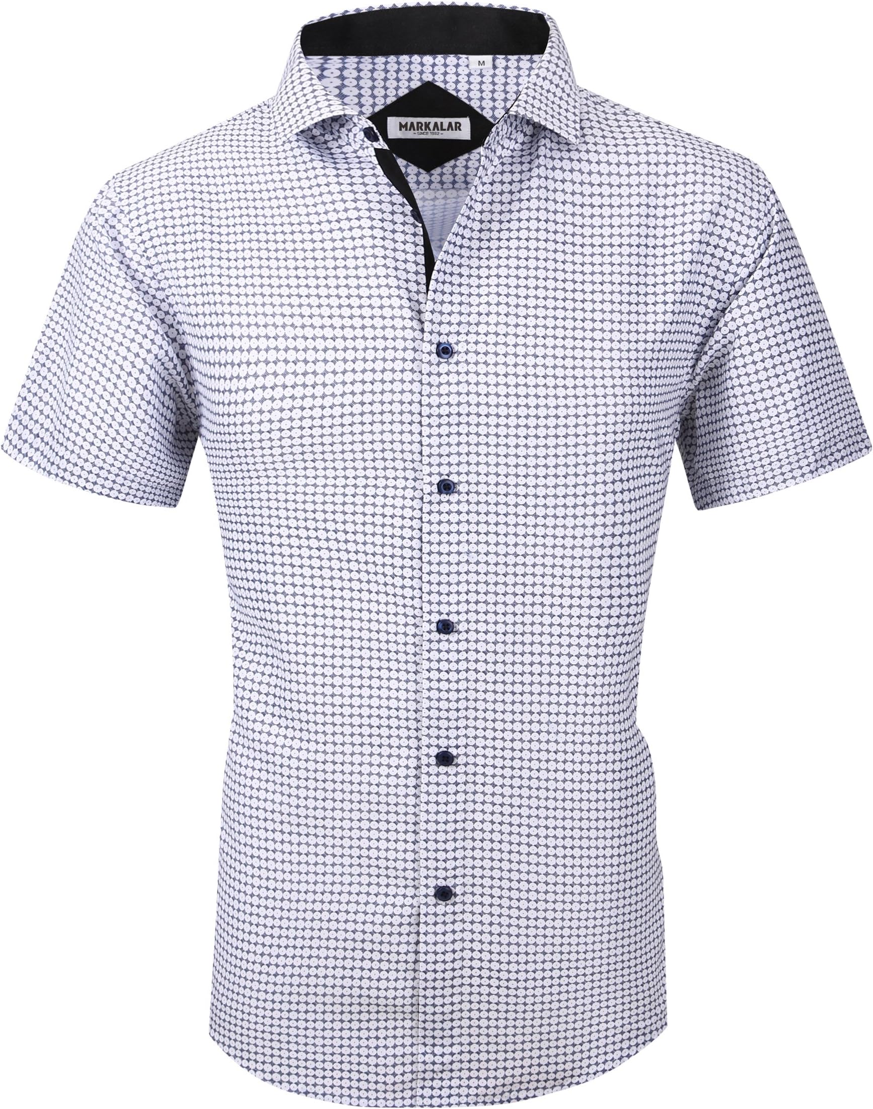 Mens Printed Dress Shirts Regular Fit Casual Button Down Shirt
