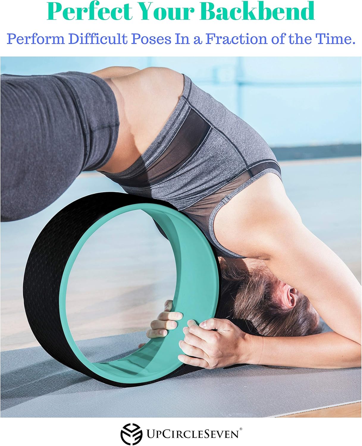 UpCircleSeven Yoga Wheel Set - Strongest & Most Comfortable Dharma Yoga Prop Wheel, 3 Pack for Back Pain Stretching & Backbends (12, 10, 6 inch) (Cyan) : Sports & Outdoors