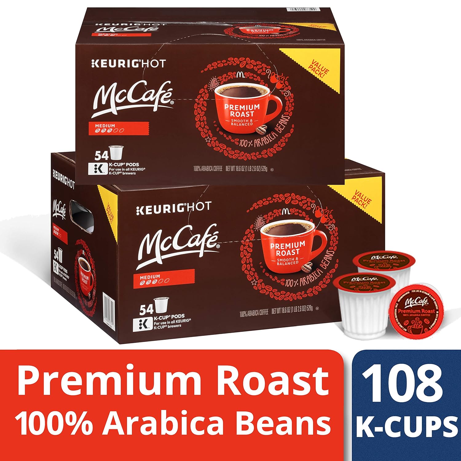 McCafe Premium Roast KCup Coffee Pods, 108