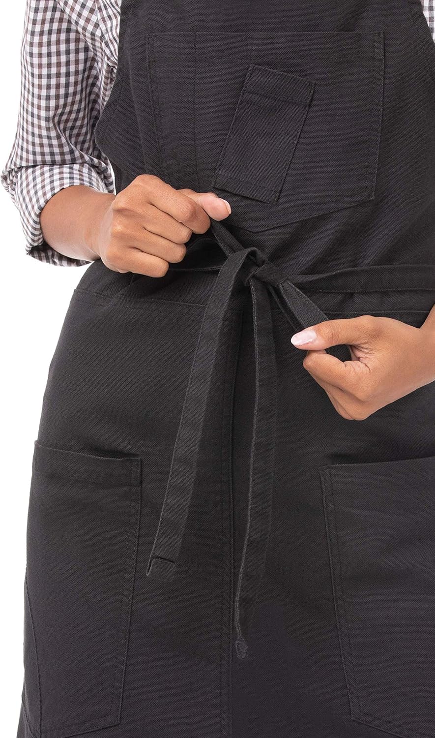 Chef Works Unisex Rockford Bib Apron, Steel Gray, 0: Clothing
