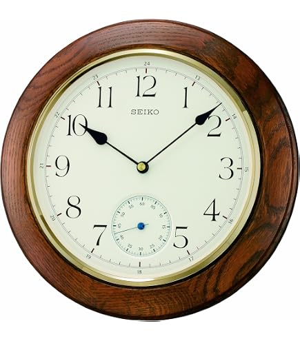 Seiko 13 Inch Numbered Wood Finish Wall Clock,Brown : Amazon.ca: Home