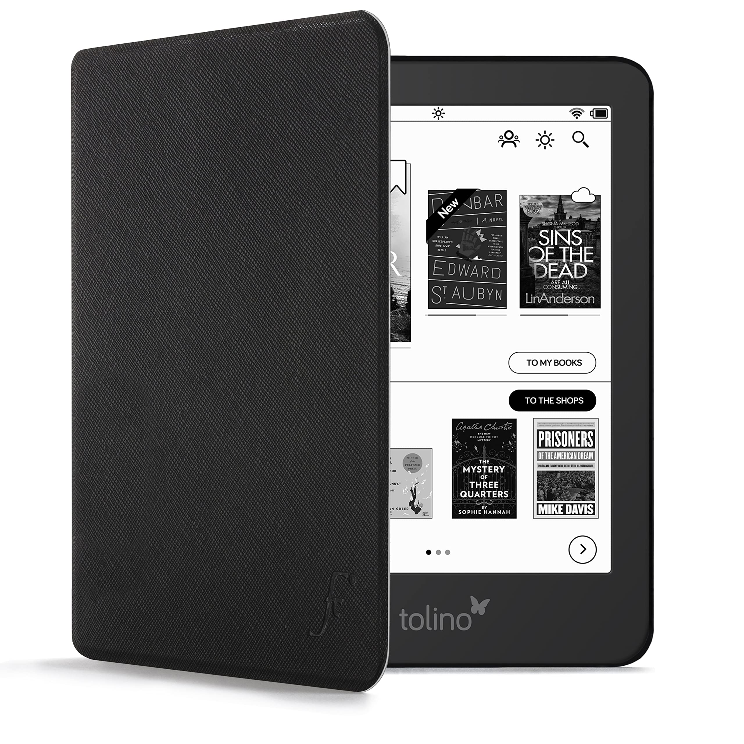 Forefront Cases Cover for Tolino Shine 4 - Lightweight Tolino Shine 4 2022 Case, Shell Design - Black - Slim & Light, Smart Auto Sleep-Wake, Protective Tolino Shine 4 Case, Cover