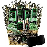 Eucalyptus Spearmint Bath Set, Home Spa Set with Natural Mint Fragrance, 17 Pcs Gift Basket, Eucalyptus Bath Oil, Shower Gel, Bubble Bath, Bath Crystal, Steamer Tablet & More, Best Birthday Gift
