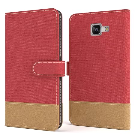 EAZY CASE Tasche für Samsung Galaxy A5 (2016) Stoff Schutzhülle mit Standfunktion Klapphülle im Bookstyle, Handytasche Handyh