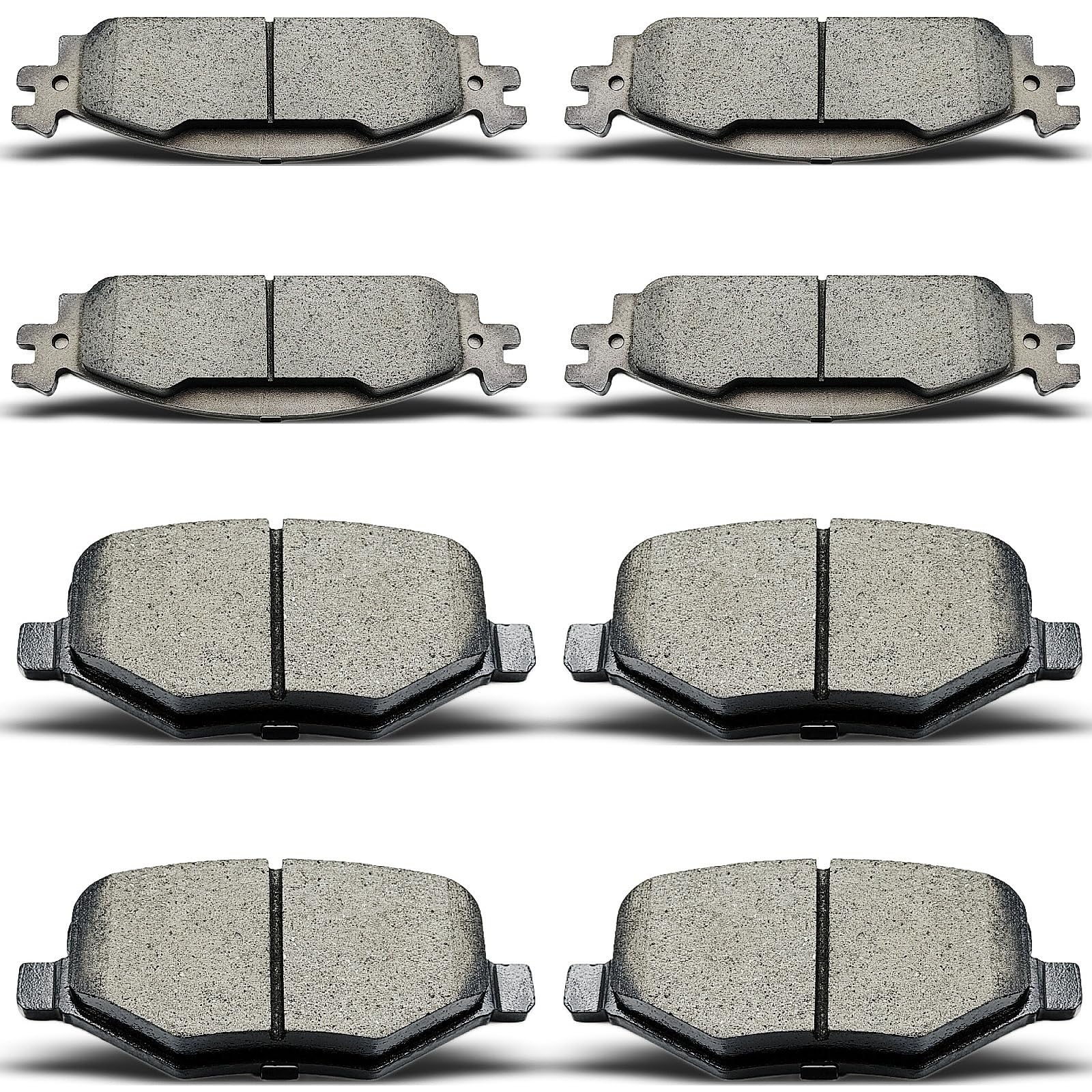 Photo 1 of ***Short one brake pad.***evkingauto Ceramic Front Rear Brake Pads Compatible with 2011-2019 Ford Exploer (base model ONLY), 2009-2019 Ford Flex,2010-2019 Ford Taurus, 2009-2012 Lincoln MKS,2010-2019 Lincoln MKT***Short one brake pad.***