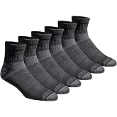 Eddie Bauer Men's Dura Dri Moisture Control Quarter and No Show Socks, 6 Pairs